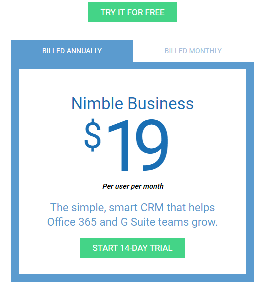 Pricings of Nimble Software