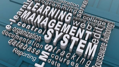 What does the learning management system feature?